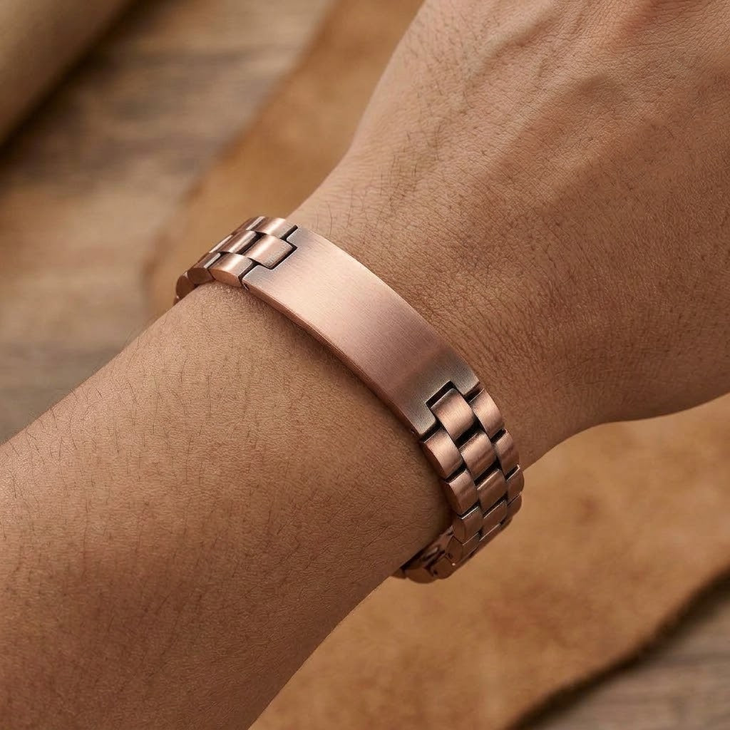 Customisable Inter-Linked Pure Copper Magnetic Bracelet