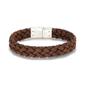 Dark Brown Braided Italian Leather Bracelet