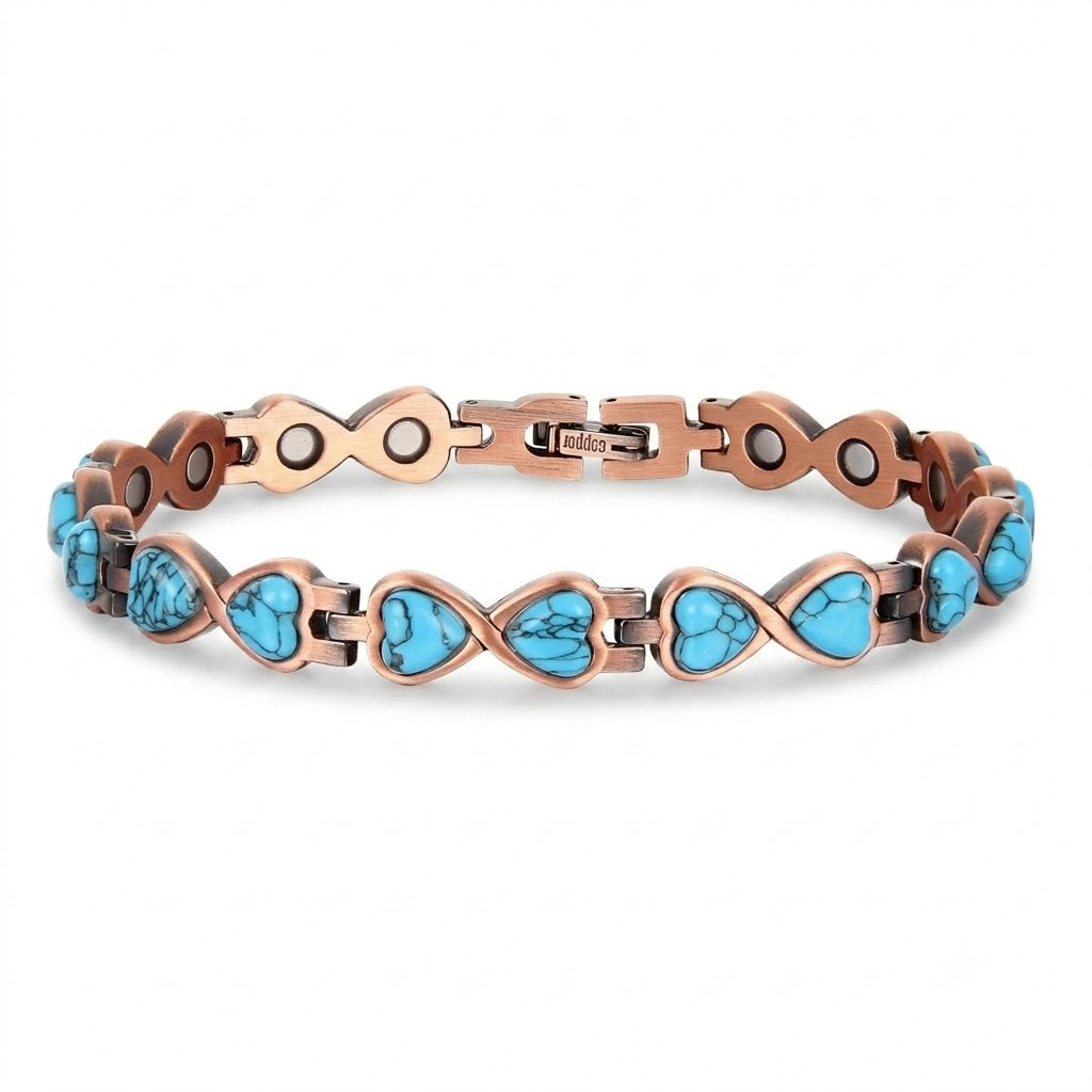 Turquoise Heart Copper Magnetic Bracelet