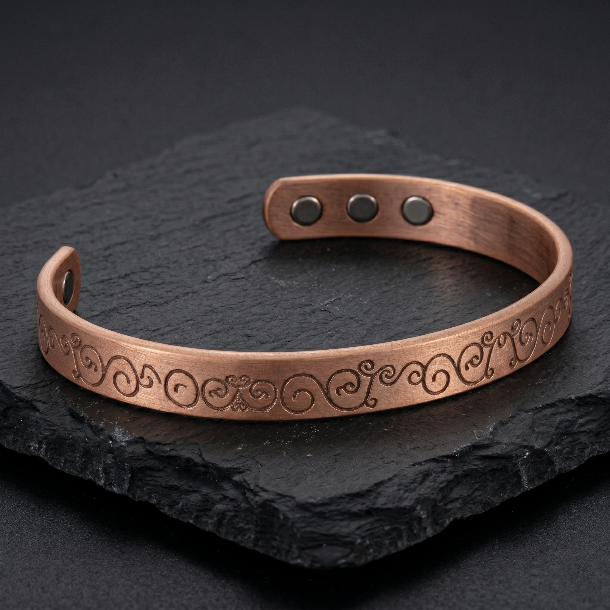 Ladies Vine engraved Pure Copper Bracelet