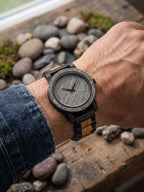 Natural Rock & Ebony Wood Karoo Earth Watch
