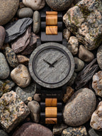 Natural Rock & Ebony Wood Karoo Earth Watch