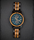 The Blue Face Zebrawood Karoo Earth Chronograph Wooden Watch