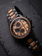 The Apple Wood & Ebony Karoo Earth Chronograph Wooden Watch