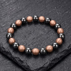Pure Brushed Copper & Hematite Beaded Bracelet