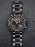 The Ebony and Gun Metal Steel Karoo Earth Chronograph Wooden Watch