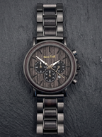 The Ebony and Gun Metal Steel Karoo Earth Chronograph Wooden Watch