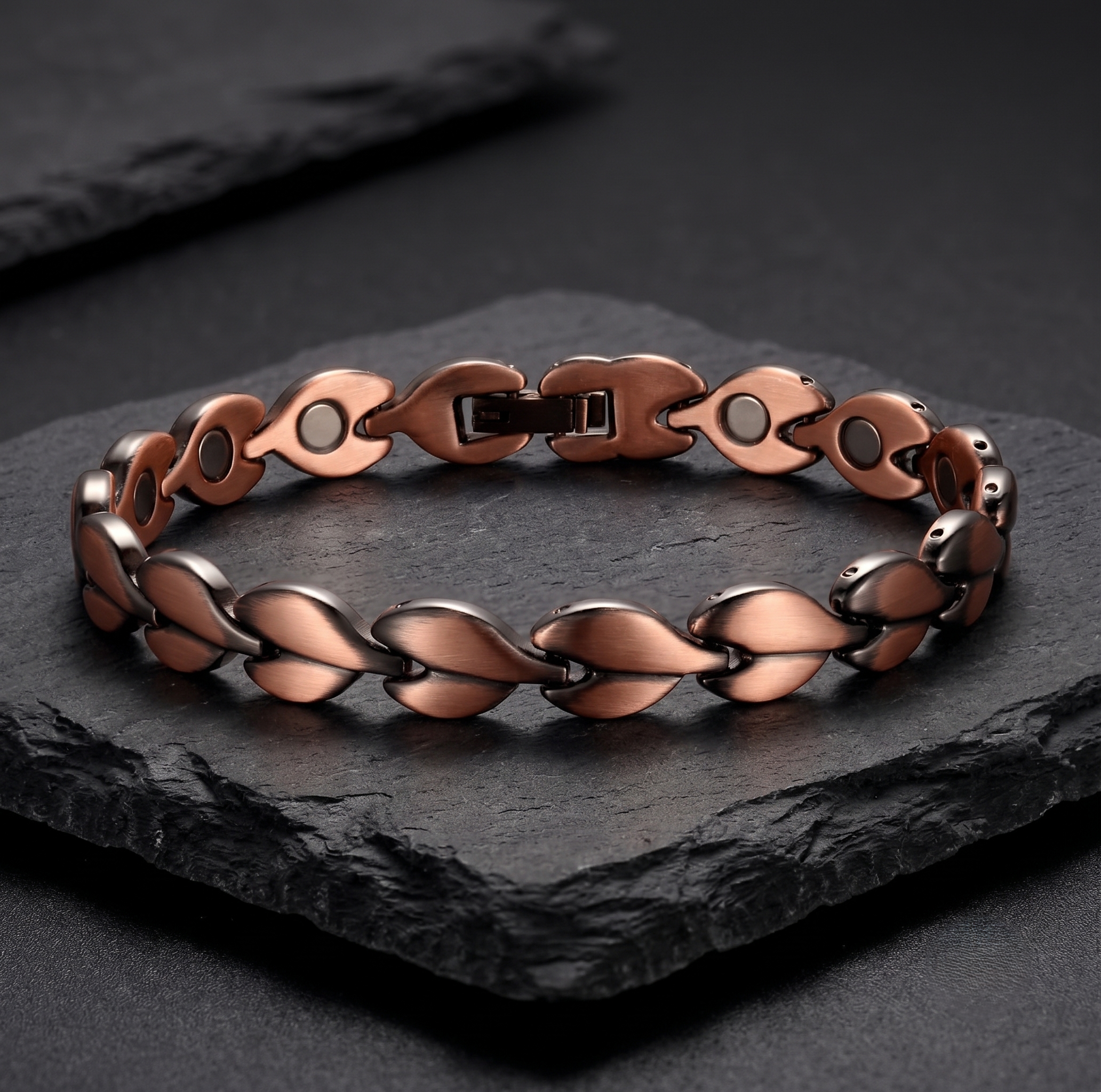 Ladies Leaf design Pure Copper Magnetic Bracelet