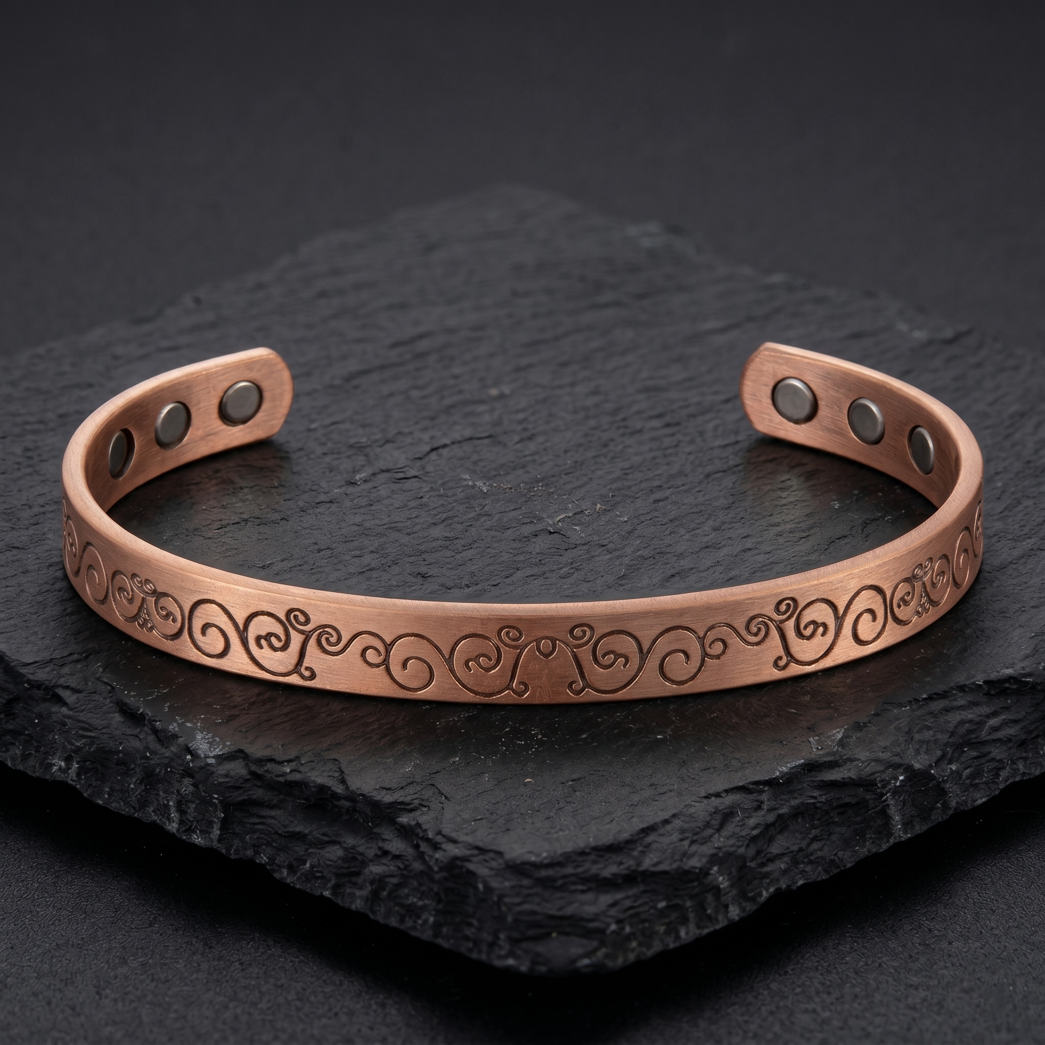Ladies Vine engraved Pure Copper Bracelet