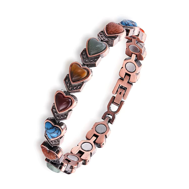 Multi colour Heart Copper Magnetic Bracelet
