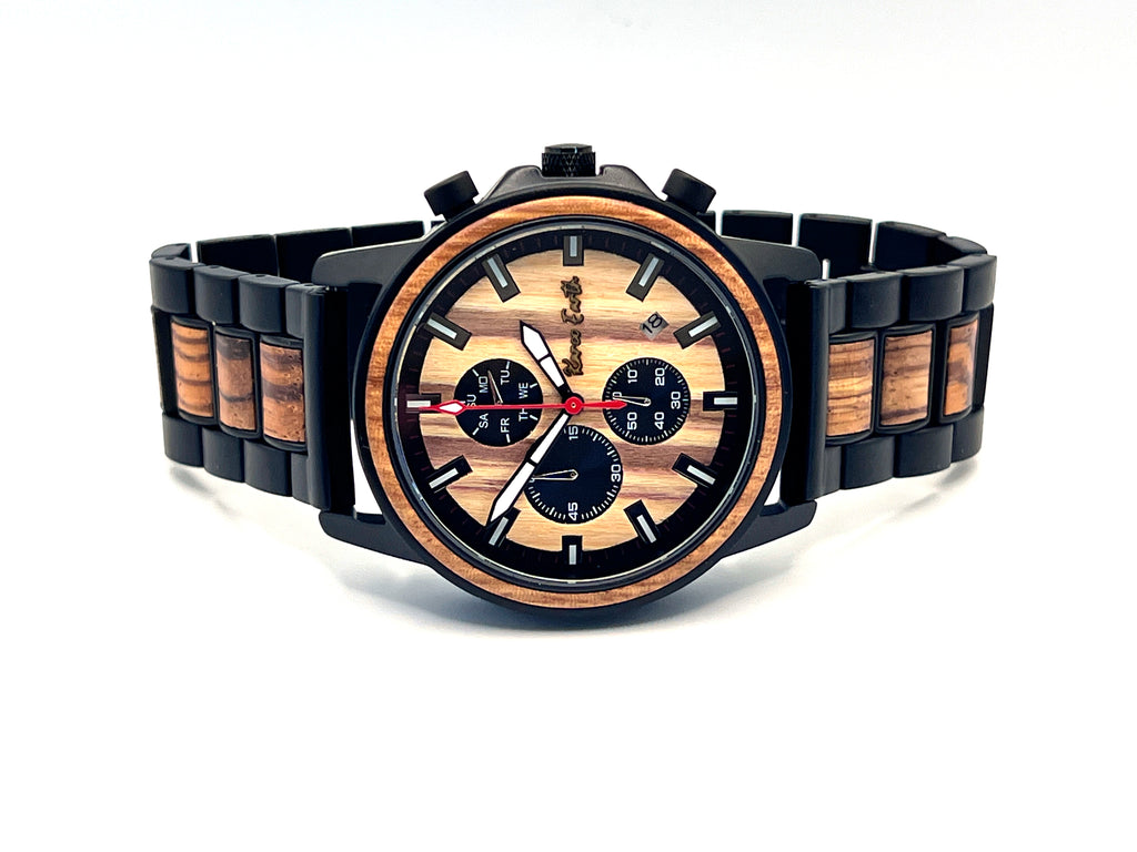 The Apple Wood & Ebony Karoo Earth Chronograph Wooden Watch