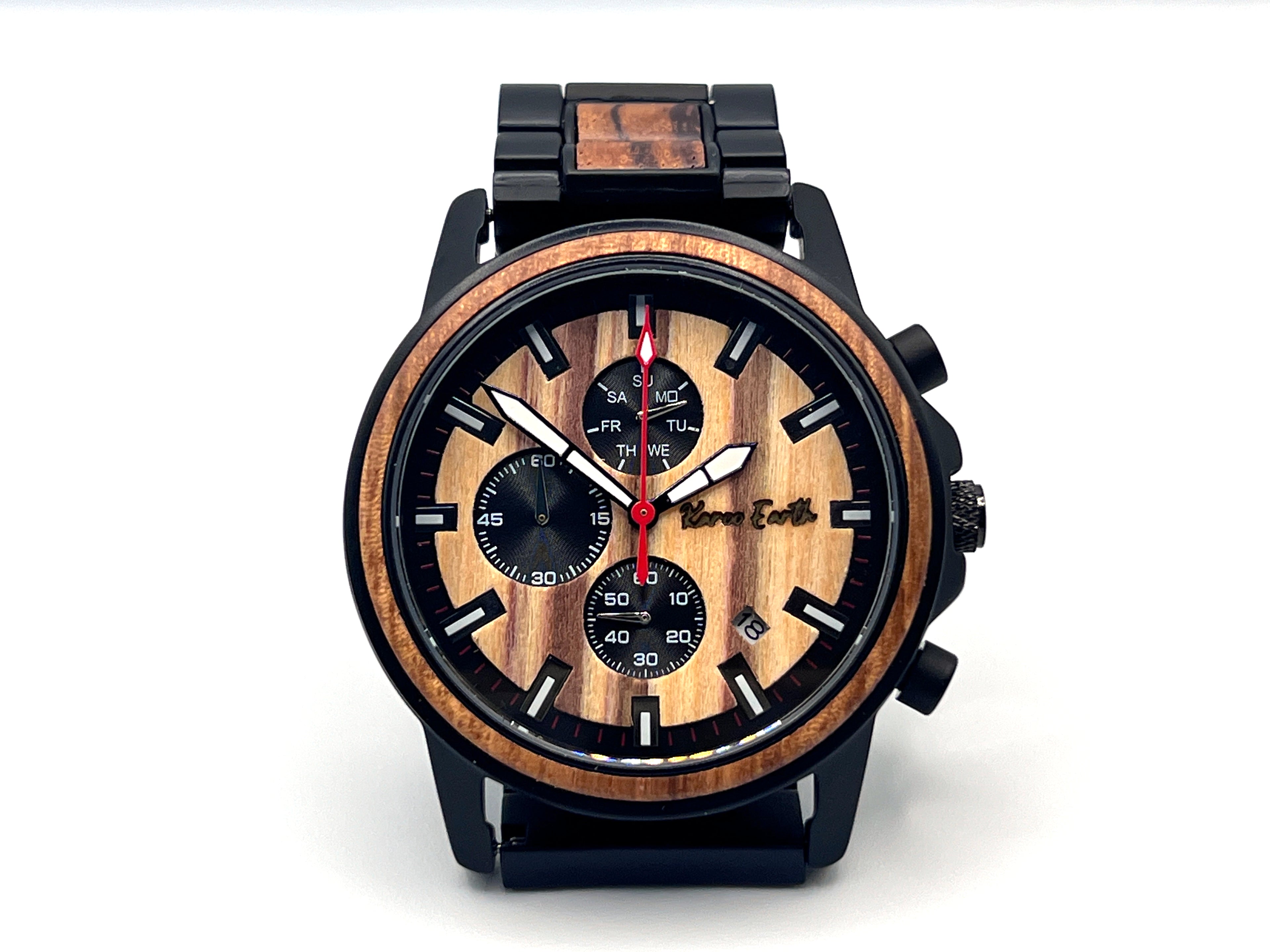 The Apple Wood & Ebony Karoo Earth Chronograph Wooden Watch
