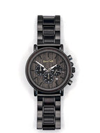 The Ebony and Gun Metal Steel Karoo Earth Chronograph Wooden Watch