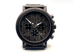 The Ebony and Gun Metal Steel Karoo Earth Chronograph Wooden Watch