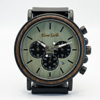 The Green Sandalwood Karoo Earth Chronograph Quartz Wooden Watch
