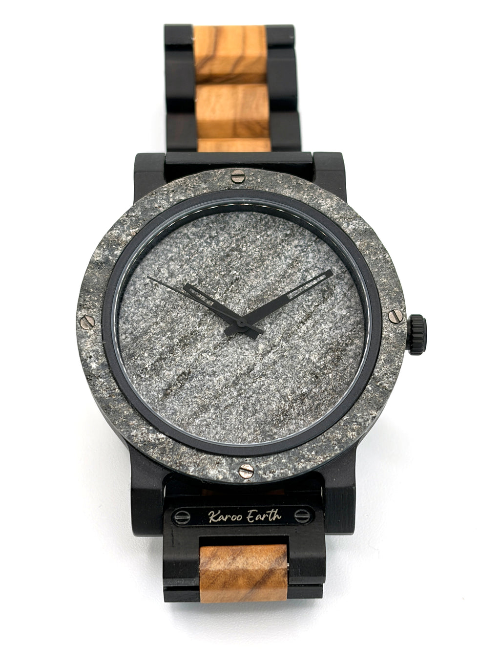 Natural Rock & Ebony Wood Karoo Earth Watch