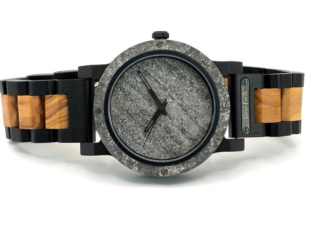 Natural Rock & Ebony Wood Karoo Earth Watch