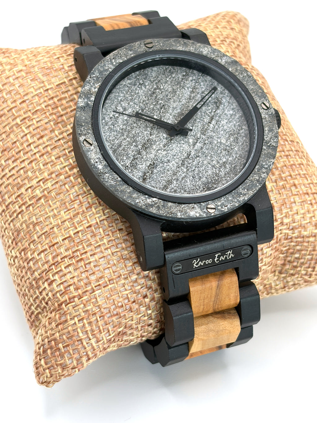 Natural Rock & Ebony Wood Karoo Earth Watch