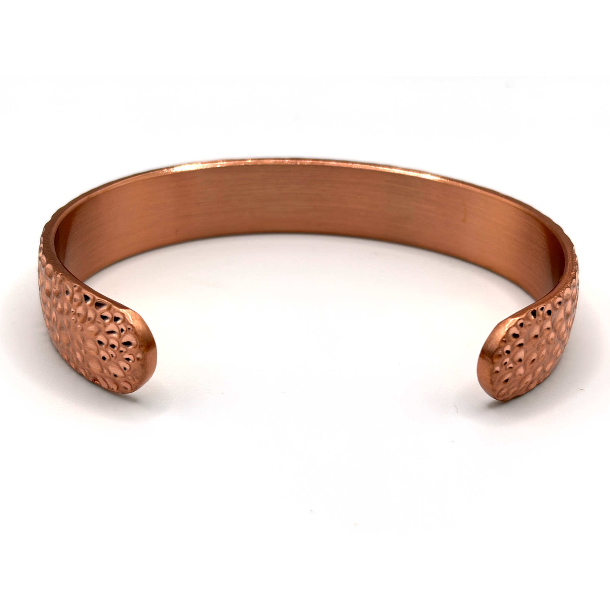 Solid Rustic Hammered Non Magnetic Pure Copper Bracelet