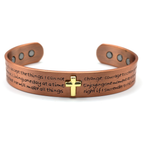 Bio Magnetic Serenity Prayer Engraved Pure Copper Bracelet