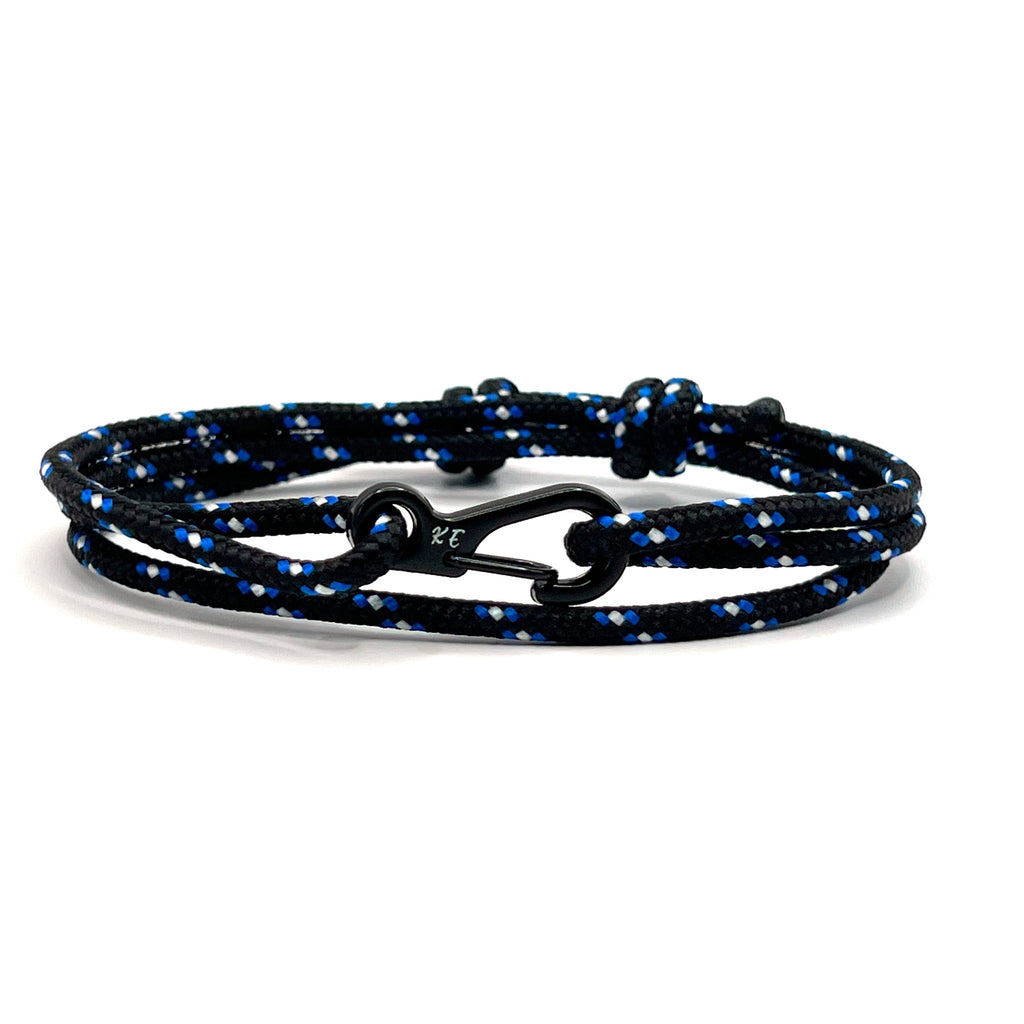 Adjustable Black Camo Carabiner Rope Bracelet - Karoo Earth