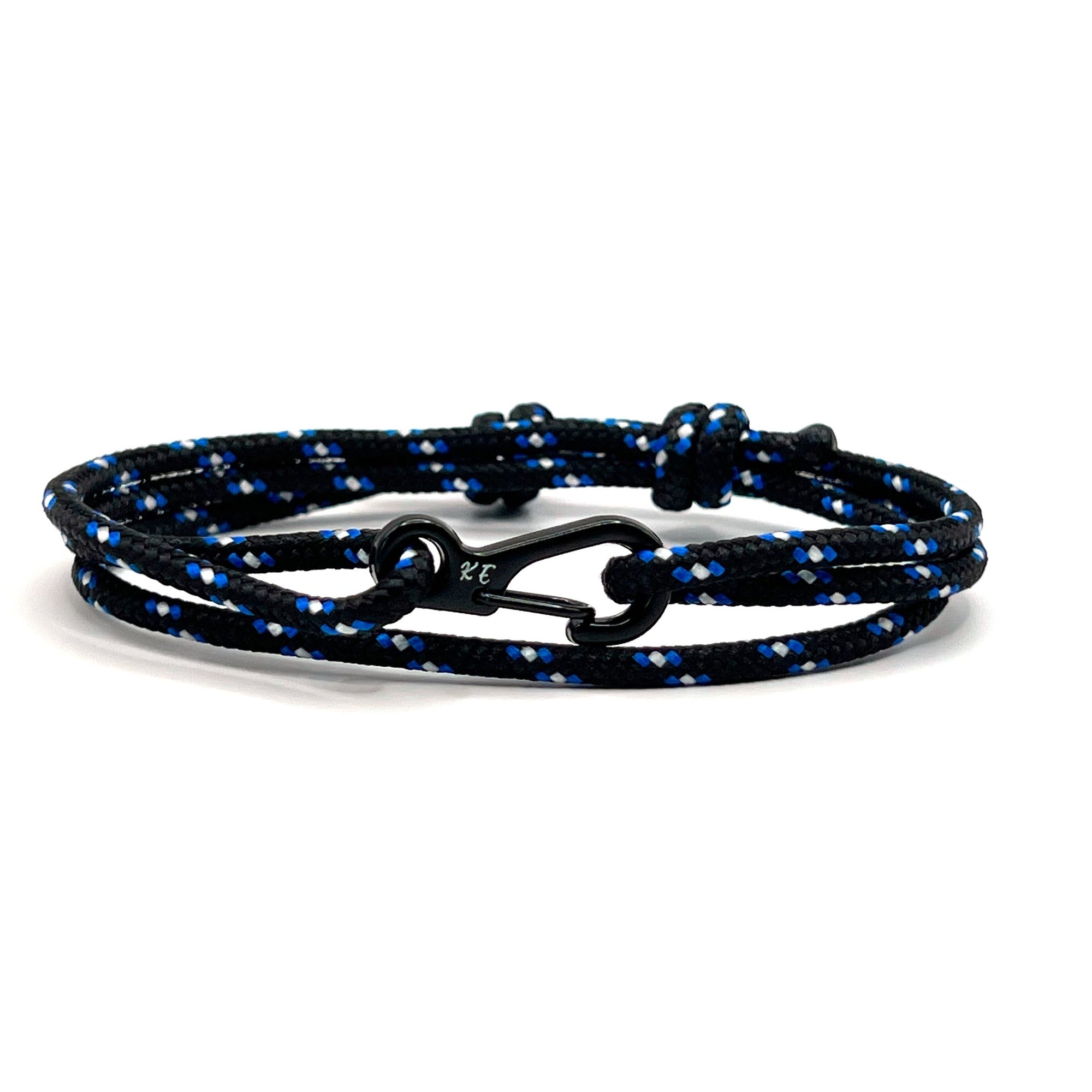 Adjustable Black Camo Carabiner Rope Bracelet - Karoo Earth