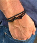 Adjustable Black Carabiner Rope Bracelet - Karoo Earth