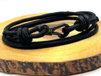 Adjustable Black Carabiner Rope Bracelet - Karoo Earth