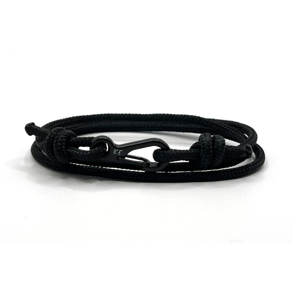 Adjustable Black Carabiner Rope Bracelet - Karoo Earth