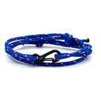 Adjustable Cobalt Camo Carabiner Rope Bracelet - Karoo Earth