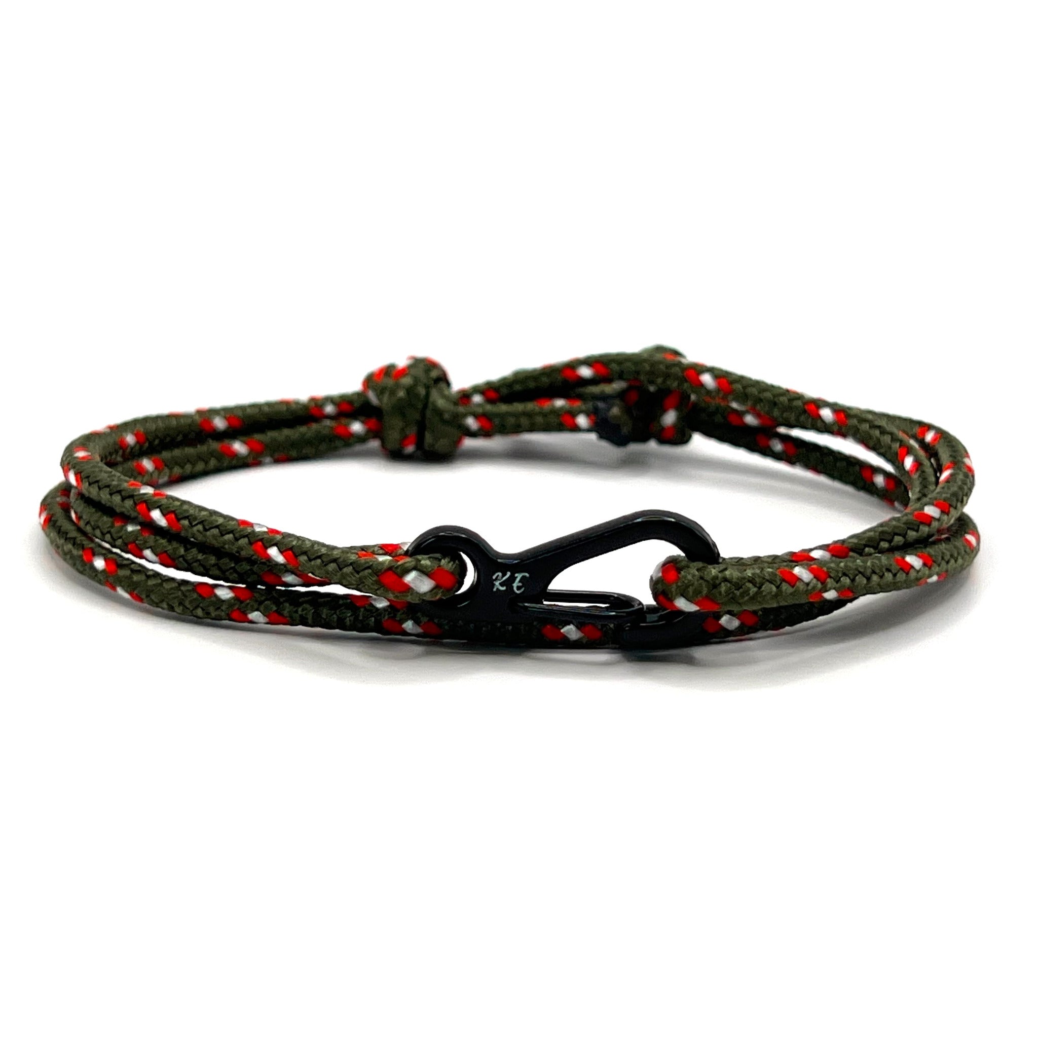 Adjustable Fern Green Camo Carabiner Rope Bracelet - Karoo Earth