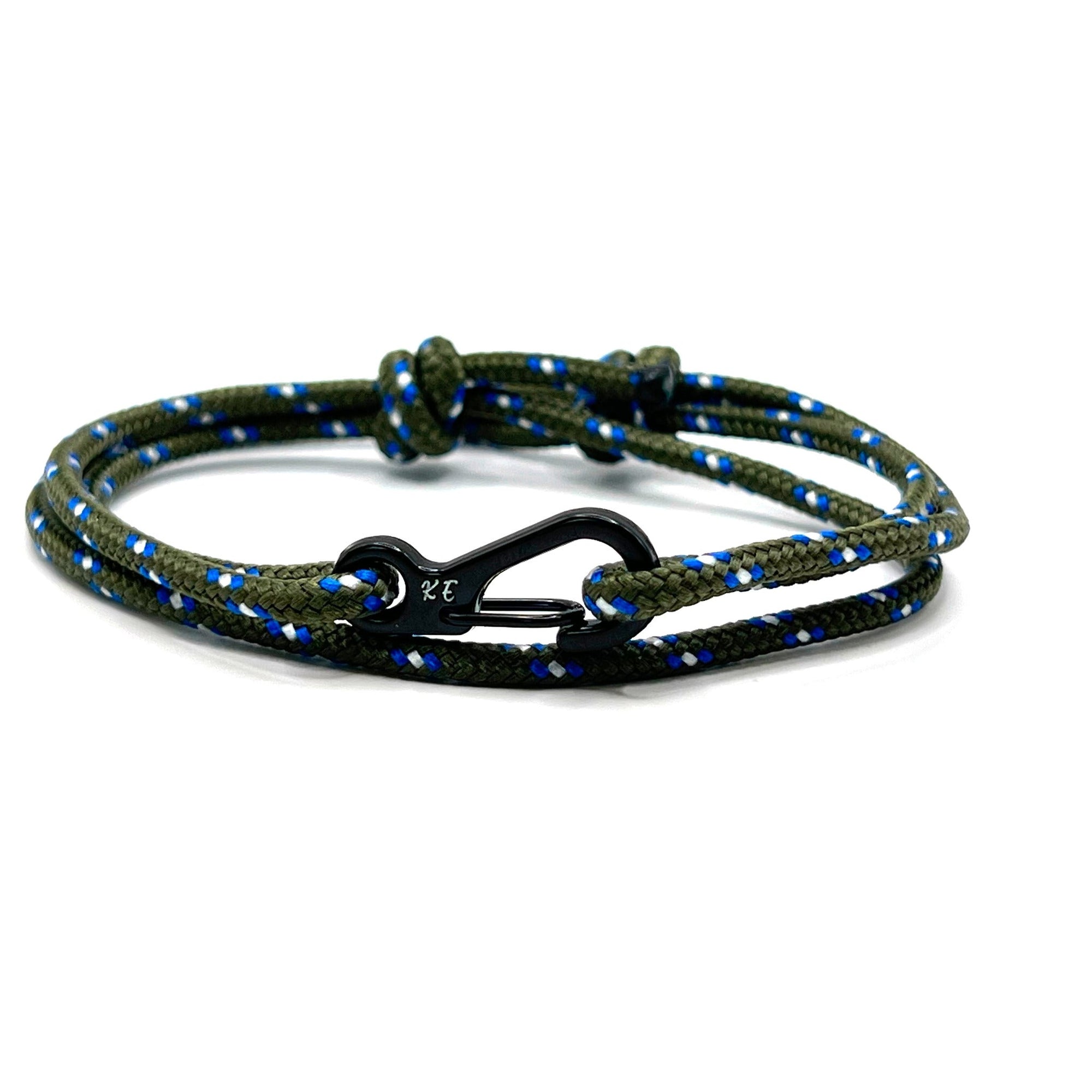 Adjustable Green Camo Carabiner Rope Bracelet - Karoo Earth