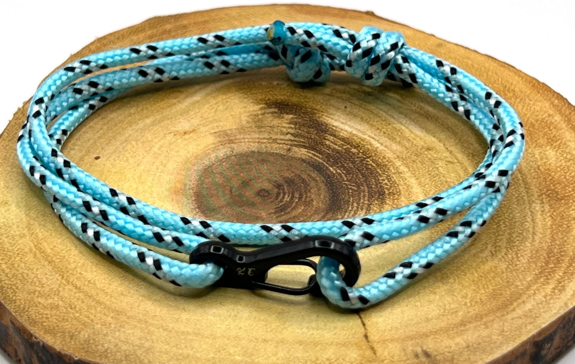 Adjustable Turquoise Carabiner Rope Bracelet - Karoo Earth