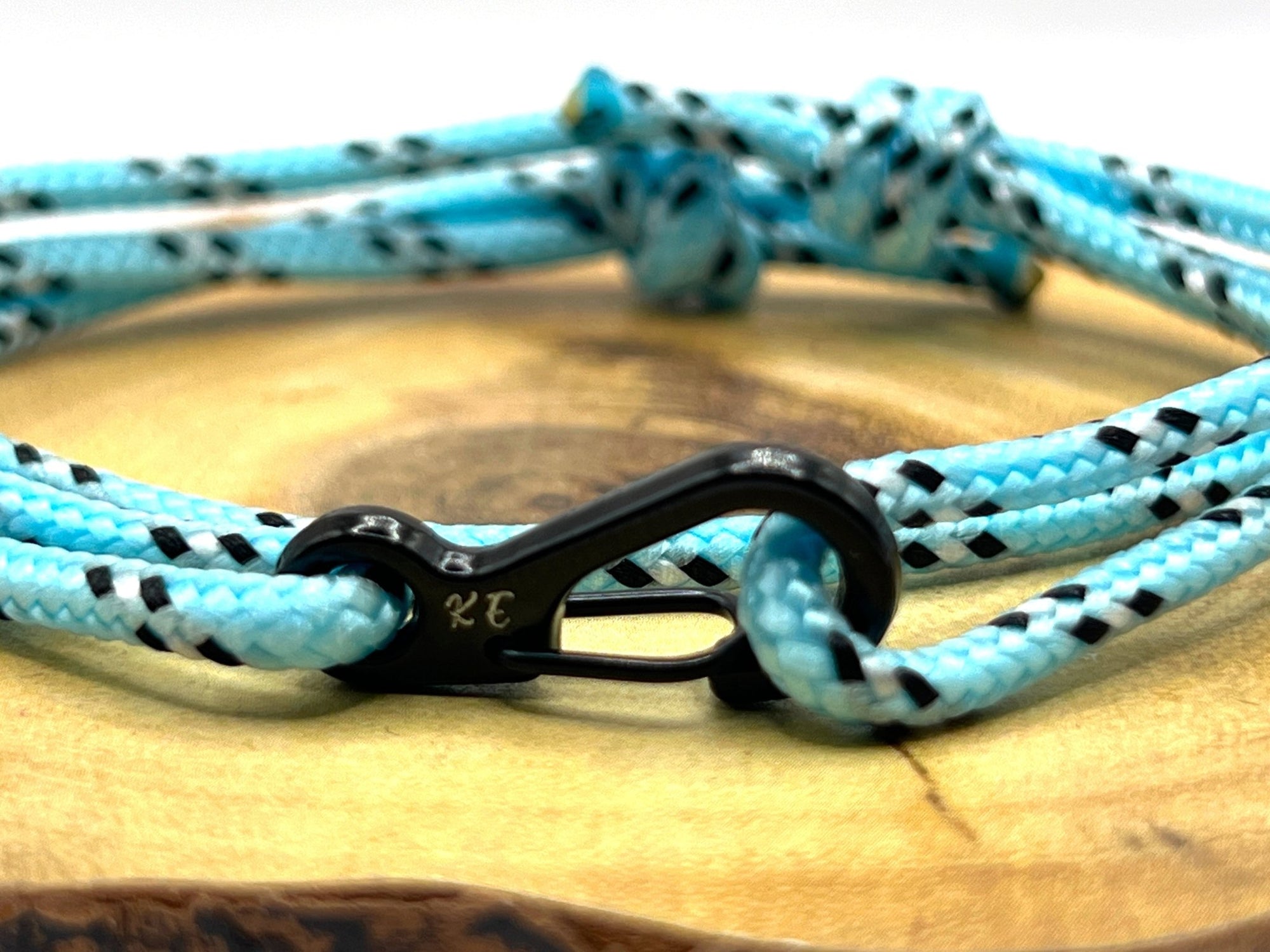 Adjustable Turquoise Carabiner Rope Bracelet - Karoo Earth
