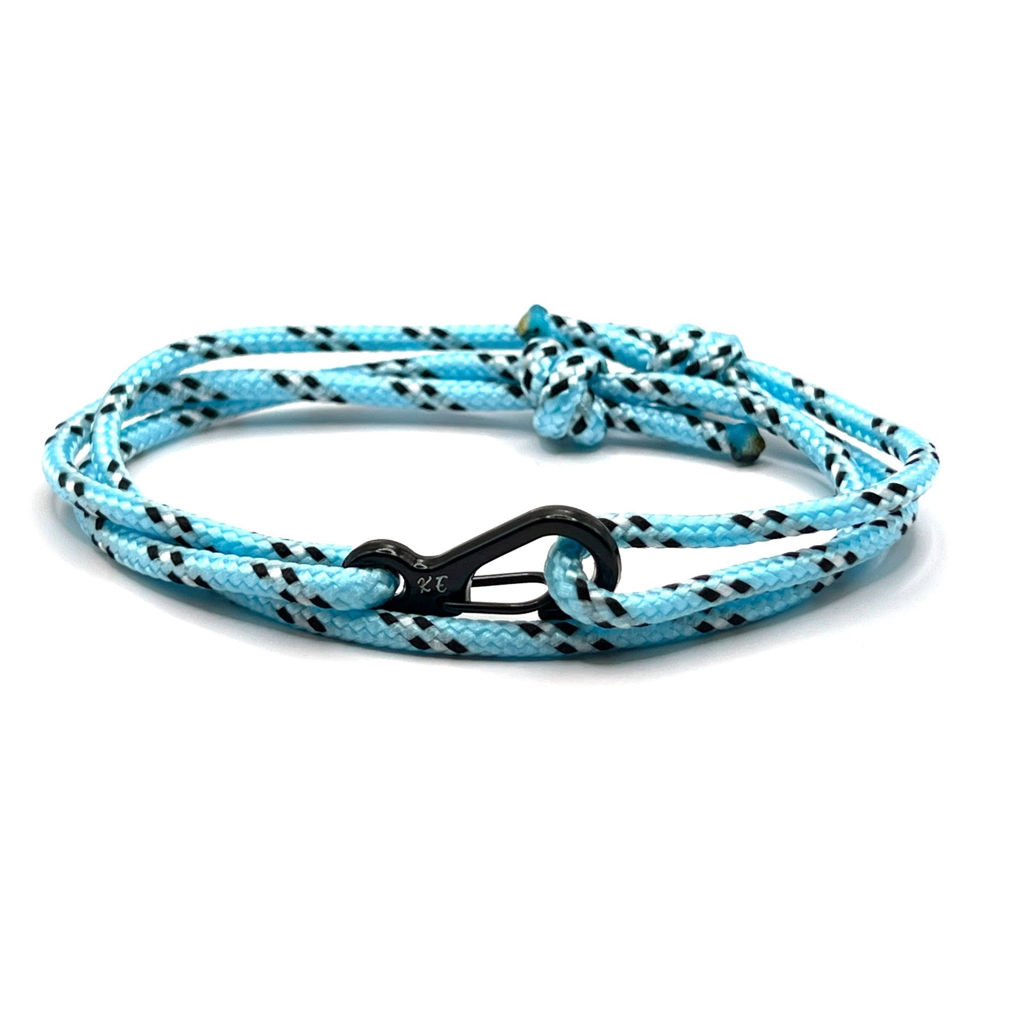 Adjustable Turquoise Carabiner Rope Bracelet - Karoo Earth