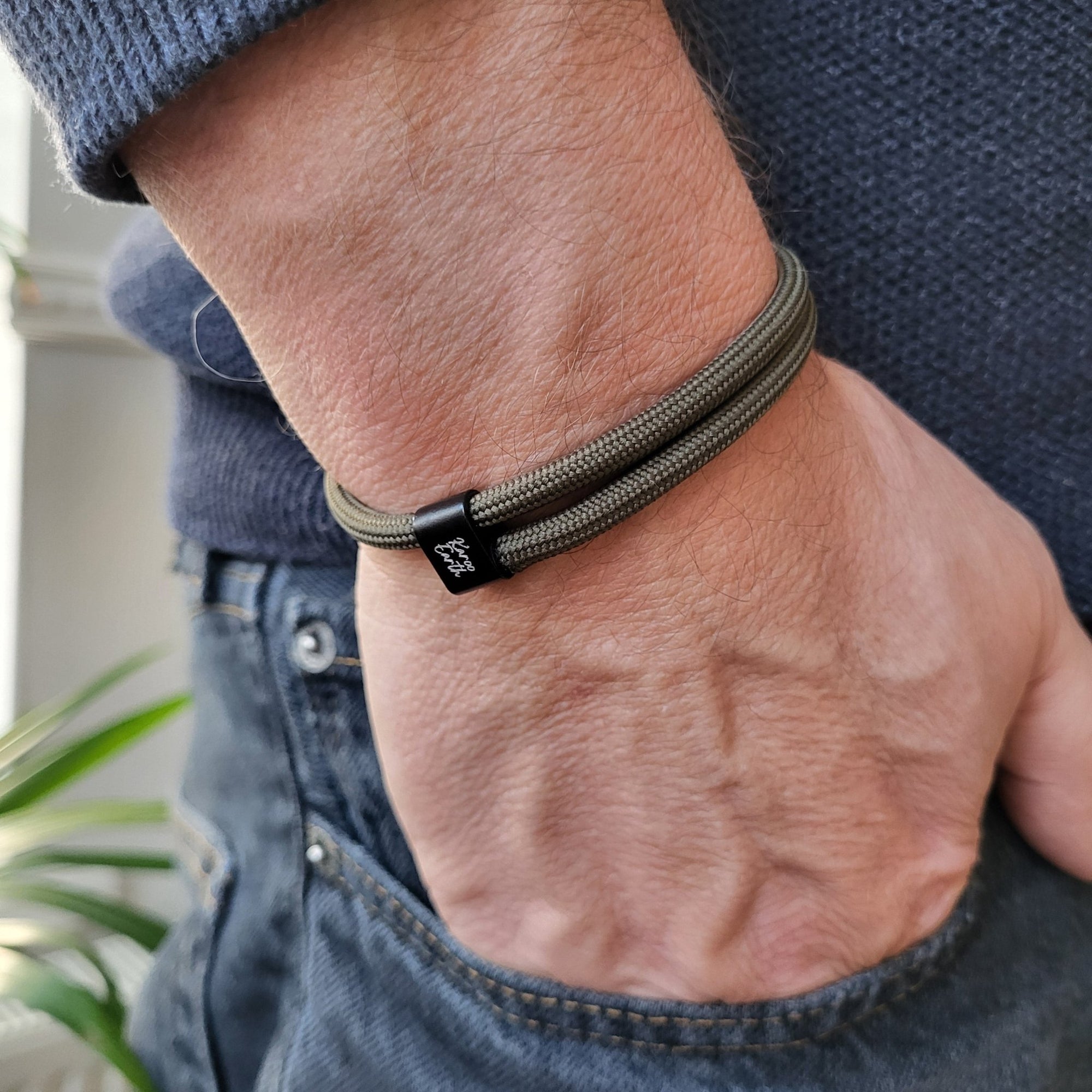 Army Green Karoo Earth Rope Adjustable Paracord Bracelet - Karoo Earth