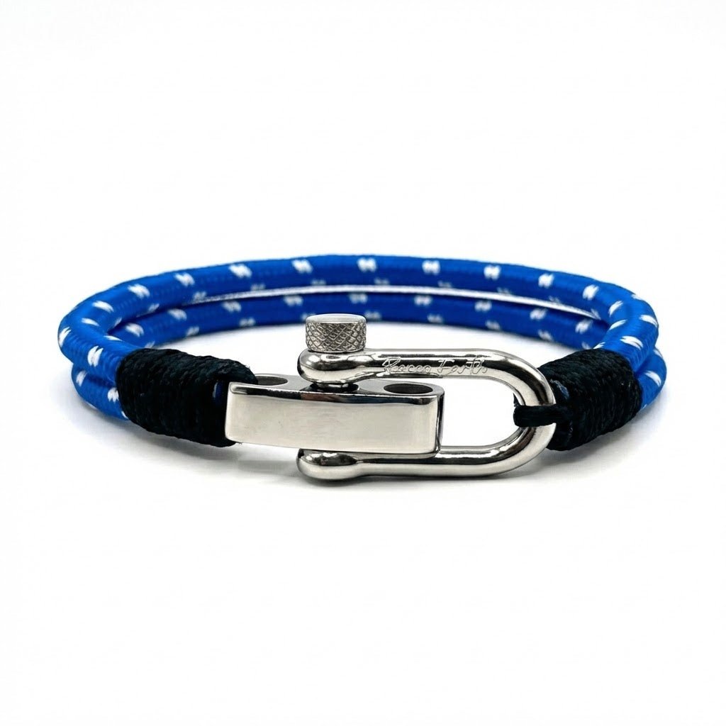 Azure Blue Double Rope Shackle Bracelet - Karoo Earth