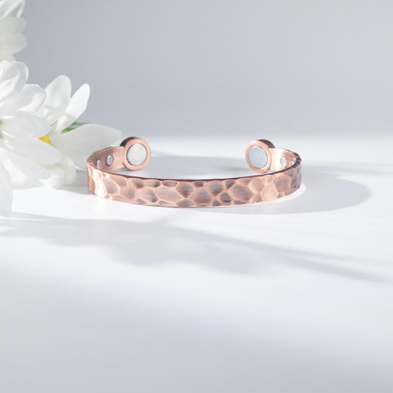 Bio Magnetic Antique Hammered Copper Bracelet - Karoo Earth