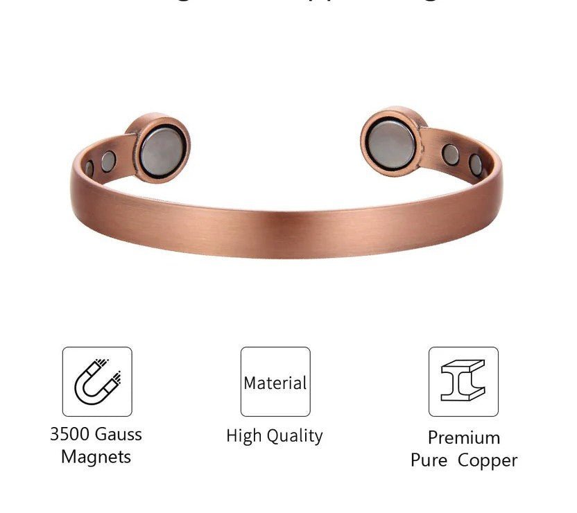 Bio Magnetic Brushed Pure Copper Bracelet - Karoo Earth