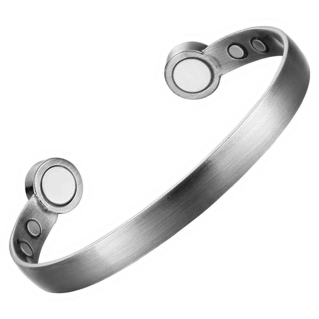 Bio Magnetic Brushed Silver Electroplated Pure Copper Bracelet - Karoo Earth