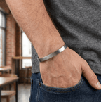 Bio Magnetic Brushed Silver Electroplated Pure Copper Bracelet - Karoo Earth