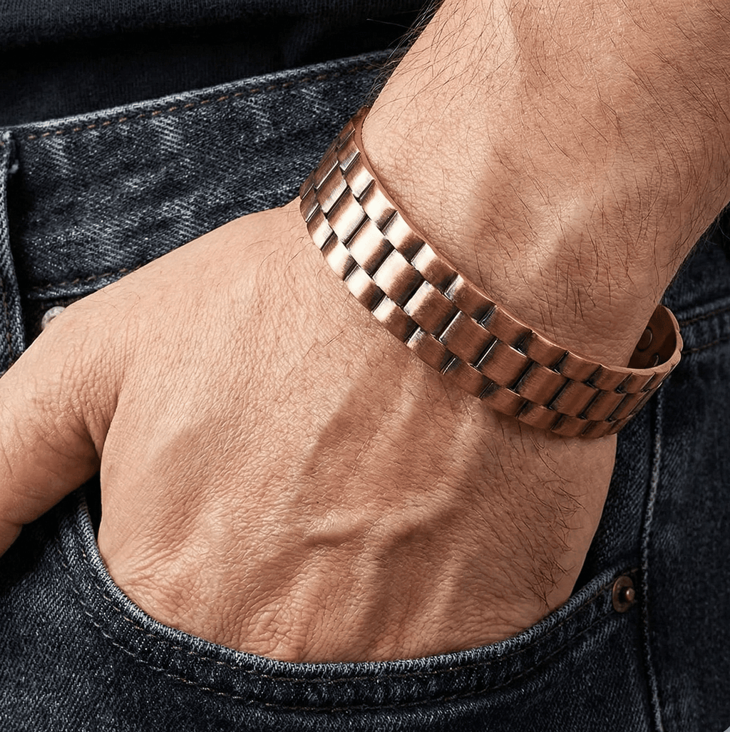 Bio Magnetic Checkered Pure Copper Bracelet - Karoo Earth