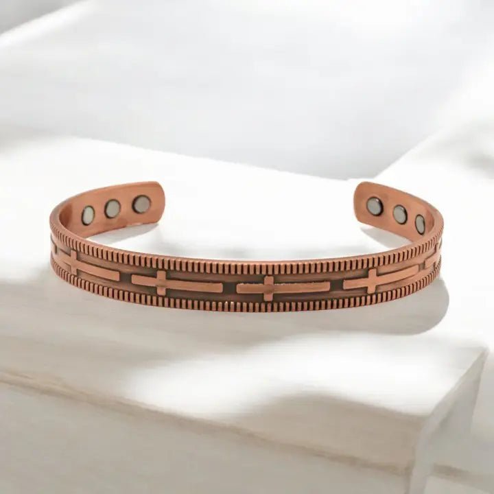 Bio Magnetic Cross Pure Copper Bracelet - Karoo Earth