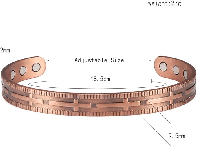 Bio Magnetic Cross Pure Copper Bracelet - Karoo Earth
