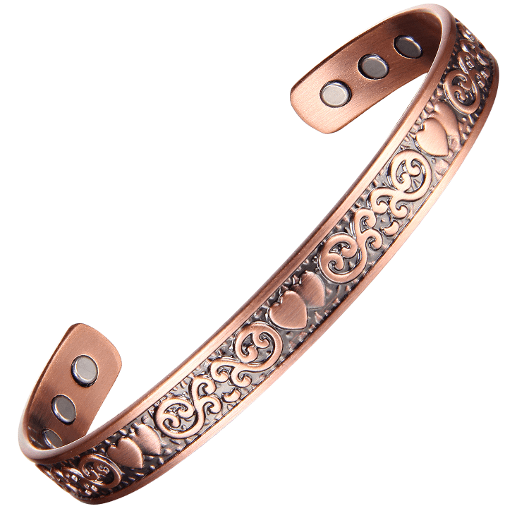 Bio Magnetic Double Heart Ladies Pure Copper Bracelet - Karoo Earth