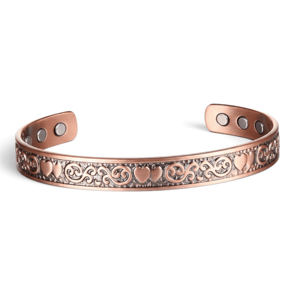 Bio Magnetic Double Heart Ladies Pure Copper Bracelet - Karoo Earth
