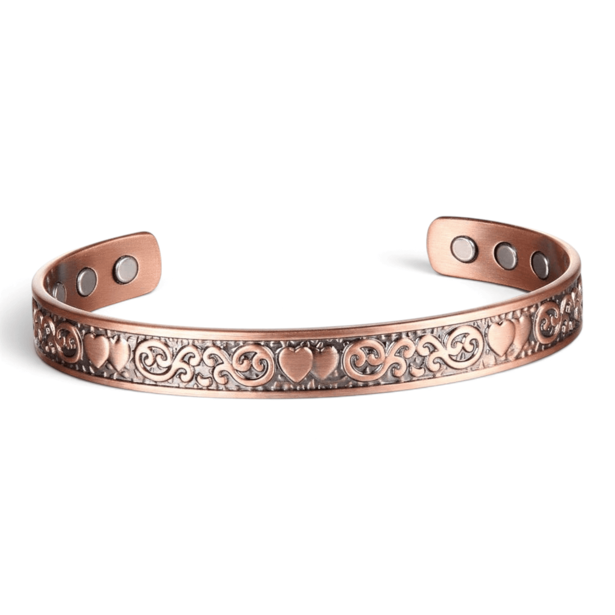 Bio Magnetic Double Heart Ladies Pure Copper Bracelet - Karoo Earth