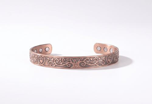 Bio Magnetic Double Heart Ladies Pure Copper Bracelet - Karoo Earth