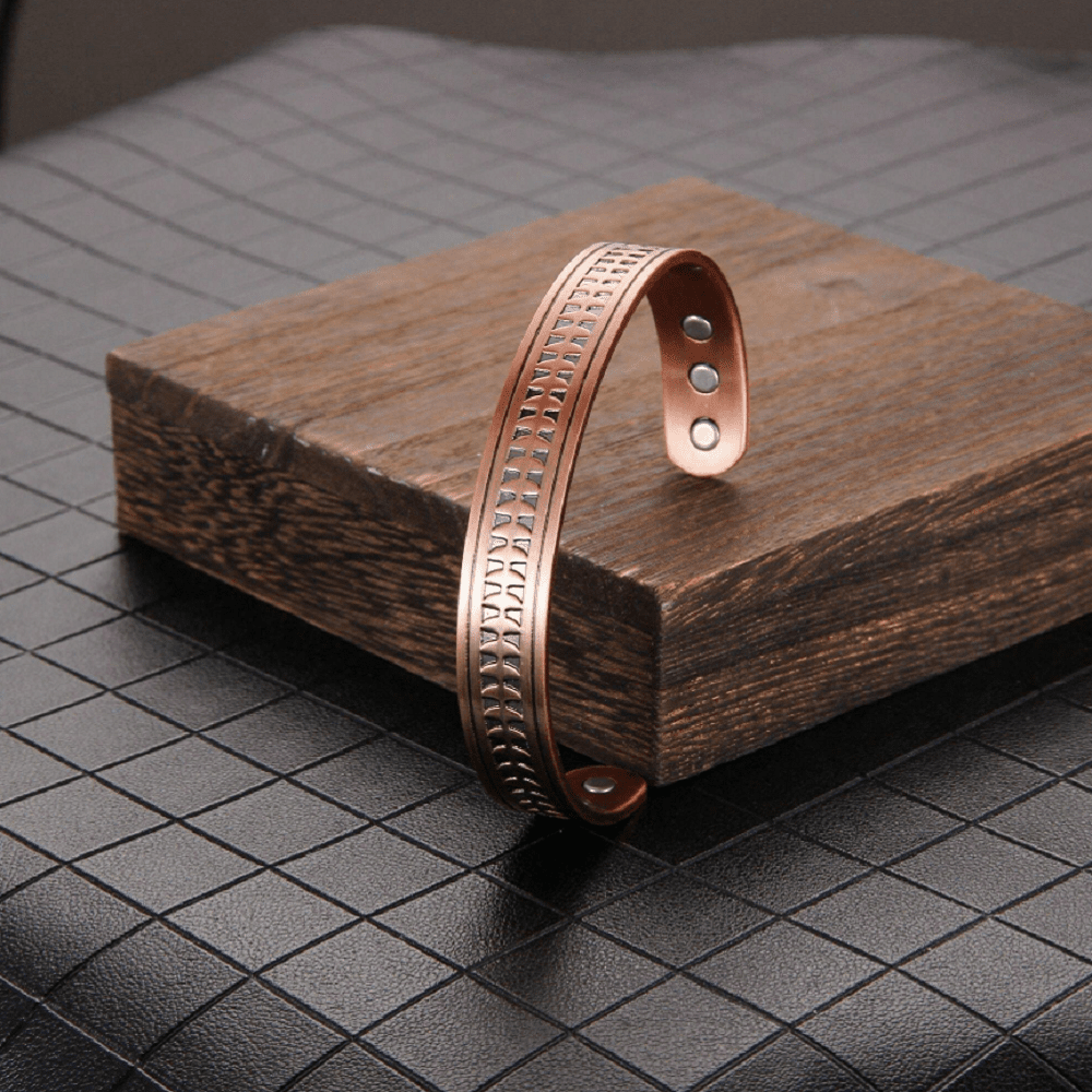 Bio Magnetic Geometric Track Pure Copper Bracelet - Karoo Earth