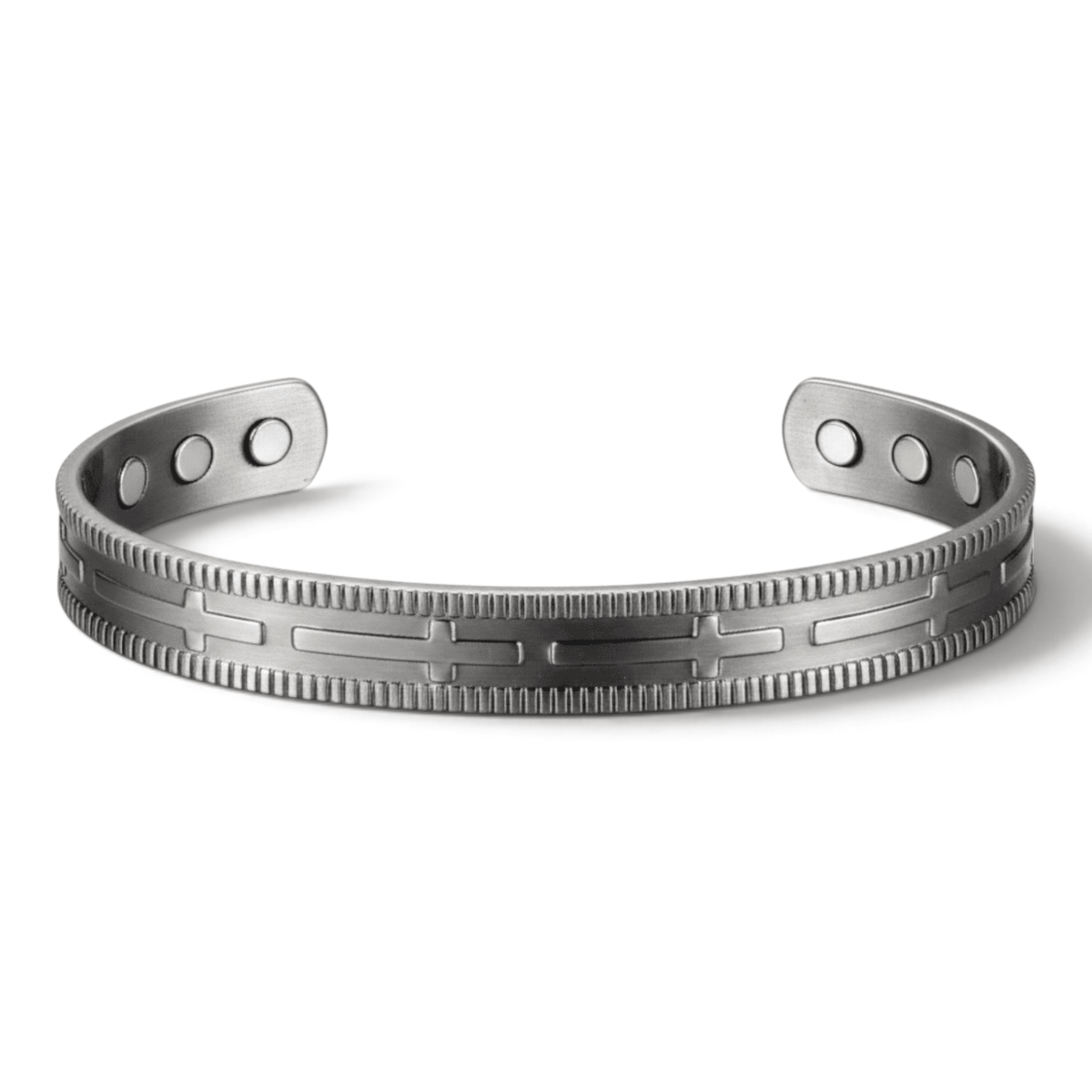 Bio Magnetic Grey Cross Pure Copper Bracelet - Karoo Earth